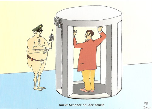 Cartoon: strip scanner - Nacktscanner (medium) by Erwin Pischel tagged strip,scanner,nacktscanner,body,körperscanner,airport,security,flughafen,sicherheit,kontrolle,pischel
