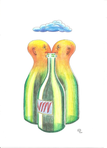 Cartoon: Weinbeißer (medium) by Erwin Pischel tagged vexierglas,wein,weinflasche,vin,pischel