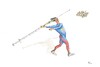 Cartoon: Speerwerfer (small) by Erwin Pischel tagged speer,javelin,speerwerfer,doping,spritze,kanüle,impfung,pischel