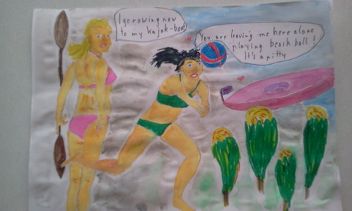Cartoon: on the beach (medium) by Casanova tagged beach,ball