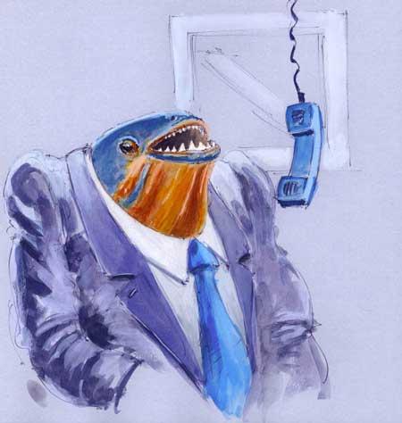 Cartoon: piranha (medium) by neophron tagged satire,caricature,animals,tiere