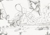 Cartoon: Closed circle process (small) by The Fatbird Conspiracy tagged pencil,dog,hund,fatbird,bird,comic,wolken,clouds,perpektive,dynamic,landscape,values,animals,animal,drachen,drachenflug