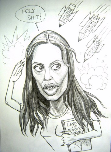 Cartoon: Angelina Jolie on critics fire (medium) by caknuta-chajanka tagged famous,person
