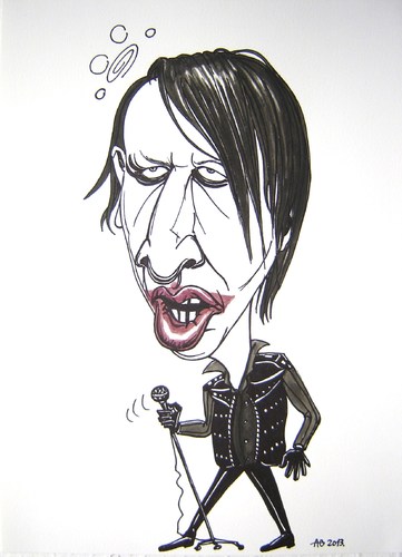 Cartoon: Marilyn Manson (medium) by caknuta-chajanka tagged famous,singer