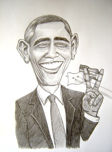 Cartoon: Obama (medium) by caknuta-chajanka tagged famous,person,president
