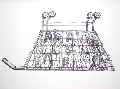 Cartoon: Shopping slaves (medium) by caknuta-chajanka tagged product,girls,wheels,shopping
