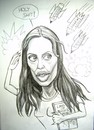 Cartoon: Angelina Jolie on critics fire (small) by caknuta-chajanka tagged famous,person