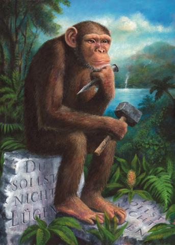 Cartoon: Der Philosoph (medium) by Ludvik Glazer-Naude tagged philosoph,affe,denken,natur,tiere,philosopher,monkey,think,nature,animal