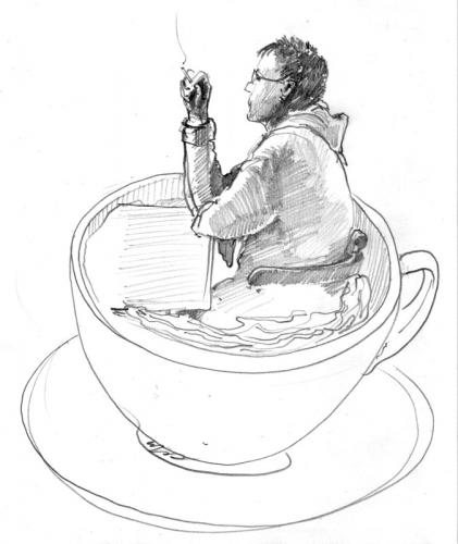 Cartoon: creative break (medium) by Anders tagged break,coffee,muse,inspiration