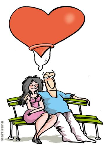Cartoon: Amor protegido (medium) by martirena tagged amor,protegido