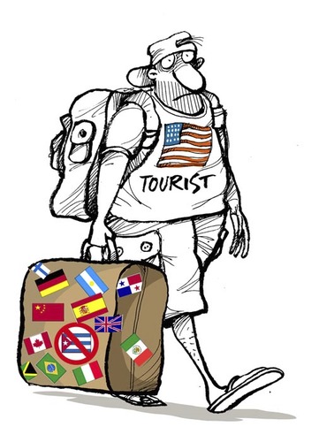 Cartoon: prohibido (medium) by martirena tagged turismo,prohibicion