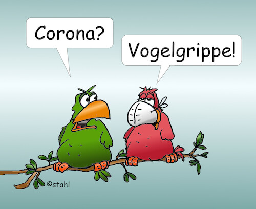 Cartoon: Corona-Vogelgrippe (medium) by wista tagged corona,pandemie,vogelgrippe