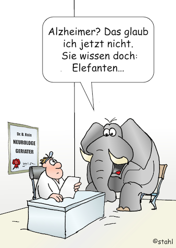 Cartoon: Elefanten vergessen nie! (medium) by wista tagged morbus,alzheimer,neurodegenerative,erkrankungen,neurologe,geriater,geriatrie,alter,alterserkrankungen,gehirn,arzt,behandlung,elefant,elefanten,vergessen,ablagerung,morbus,alzheimer,neurodegenerative,erkrankungen,neurologe,geriater,geriatrie,alter,alterserkrankungen,gehirn,arzt,behandlung,elefant,elefanten,vergessen,ablagerung