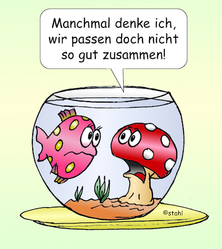 Cartoon: Partnerwahl (medium) by wista tagged partnerwahl,partnerschaft,ehe,freundschaft,liebe,fische,pilze,zusammenpassen,auswahl,online,partnership,partnerwahl,partnerschaft,ehe,freundschaft,liebe,fische,pilze,zusammenpassen,auswahl,online,partnership