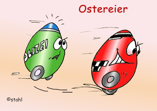 Cartoon: Polizei-Ei und Raser-Ei (medium) by wista tagged ostern,ostereier,osterei,ei,eier,färben,malen,anmalen,polizei,raser,raserei,geschwindigkeitskontrolle,ostern,ostereier,osterei,ei,eier,färben,malen,anmalen,polizei,raser,raserei,geschwindigkeitskontrolle