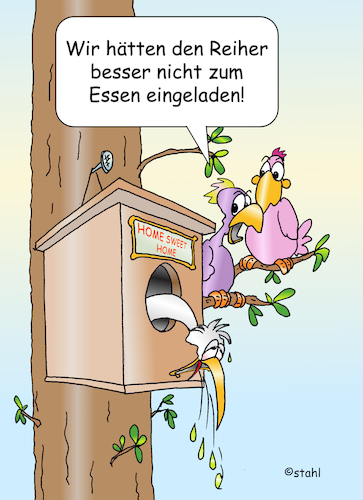 Cartoon: reihernder Reiher (medium) by wista tagged reiher,vogel,essen,reihern,speien,spucken,erbrechen,übelkeit,verdorbener,magen,einladung,benehmen,reiher,vogel,essen,reihern,speien,spucken,erbrechen,übelkeit,verdorbener,magen,einladung,benehmen