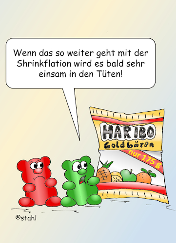 Shrinkflation bei Haribo von wista | Wirtschaft Cartoon | TOONPOOL