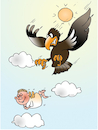 Cartoon: gotcha (small) by wista tagged engel,adler,hölle,himmel,teufel,vogel,greifvogel,fliegen,beute