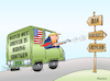 Cartoon: Shooting (small) by wista tagged usa,trump,päsident,iran,venezuela,krieg,grönland,greenland,driver,riding,shotgun,beifahrer,fahrzeugführer,führer,führerlos,führungslos,erratisch