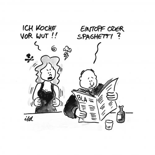 Cartoon: Ich koche vor Wut (medium) by achecht tagged kochen,wut,beziehung,ehe,küche,paar,essen,missverständnis,beziehung,paar,pärchen,ehe,partnerschaft,mann,frau,wut,wütend,kochen,essen,nahrung,lebensmittel,eintopf,spaghetti,sauer,streit