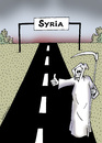 Cartoon: Hitchhikers Guide to Syria (small) by Dubovsky Alexander tagged hitchhikers,guide,to,syria,war