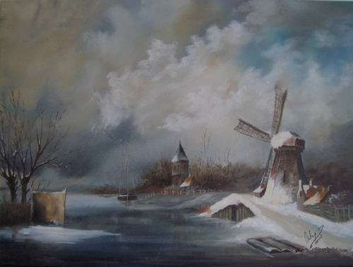Cartoon: winter (medium) by cabap tagged oilpainting
