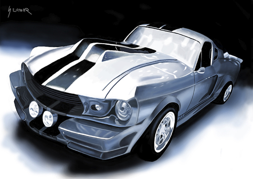 Cartoon: 69 shelby mustang caricature (medium) by szomorab tagged mustang