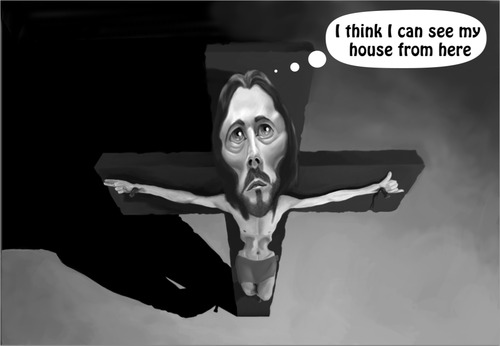 Cartoon: From this height (medium) by PlainYogurt tagged caricature,jesus,sacreligious