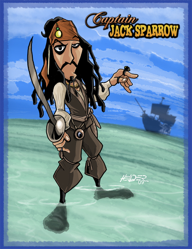 Cartoon: Captain Jack Sparrow (medium) by Hellder Gonzales tagged captain,jack,sparrow,pirates,caribean,cartoon,style