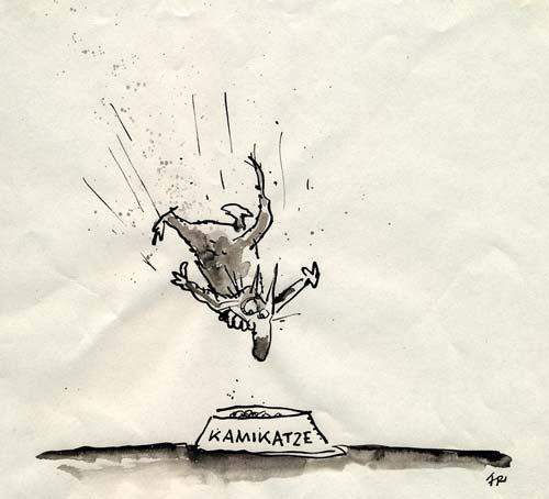 Cartoon: Kamikatze (medium) by ari tagged cat,