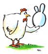 Cartoon: Ei (small) by ari tagged huhn,ei,chicken,egg,hase,ostern,eierskandal,fälschung,plikat