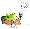 Cartoon: frog app (small) by ari tagged app,mobile,handy,frosch,fliege,nahrung,iphone,internet,computer,plikat