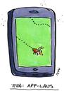 Cartoon: iFun (small) by ari tagged app,iphone,mobile,display,laus,phone,tier,apple,handy,technik,kommunikation,kalauer,witz,game,plikat