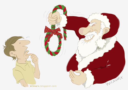 Cartoon: A wreath for you (medium) by Wilmarx tagged xmas,santa,claus