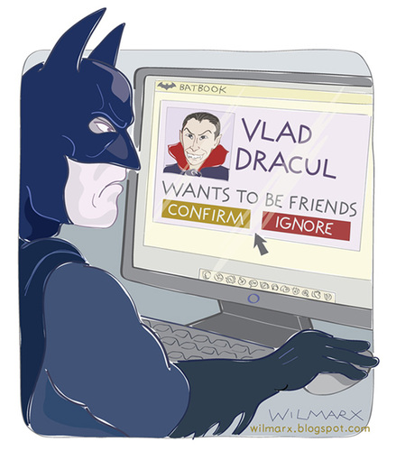 Cartoon: Batbook (medium) by Wilmarx tagged internet,vampire,dracul,batman