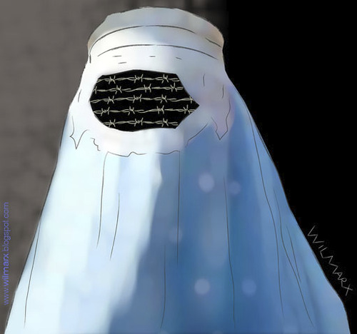 Cartoon: Burka (medium) by Wilmarx tagged burka,woman,world