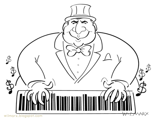 Cartoon: Musical Capitalism (medium) by Wilmarx tagged capitalism,barcode
