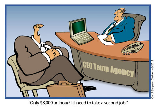 Cartoon: CEO Temporary Agencies (medium) by carol-simpson tagged ceo,business,greed,temporary,workers