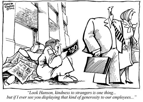 Cartoon: Generosity (medium) by carol-simpson tagged business,homeless,charity