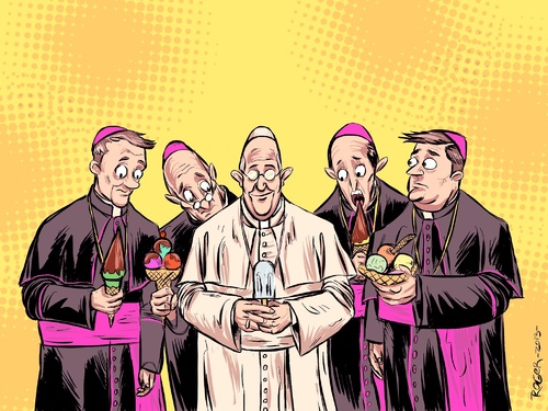 Cartoon: Habemus papam austerus (medium) by imroger tagged pope,papa,francisco