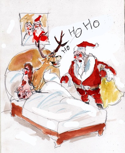 Cartoon: santa ho ho ho ho (medium) by Miro tagged santa,ho