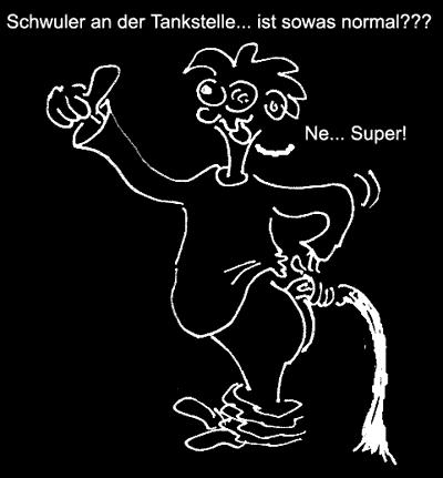 Cartoon: Tankstelle (medium) by Newbridge tagged schwul,normal,super,benzin,tanken,zapfen,pistole,po