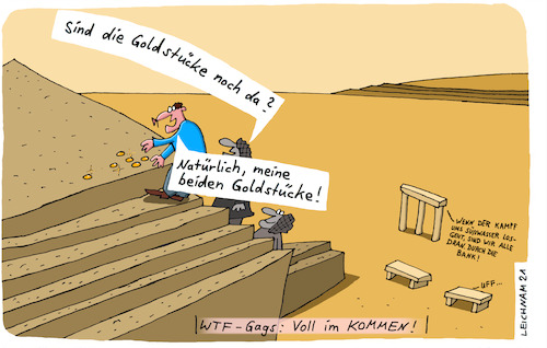 Cartoon: Auf der Stufe (medium) by Leichnam tagged stufe,goldstücke,natürlich,wtf,leichnam,leichnamcartoon