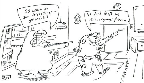 Cartoon: Aufbruch (medium) by Leichnam tagged aufbruch,vorstellungsgespräch,firma,unternehmen,personal