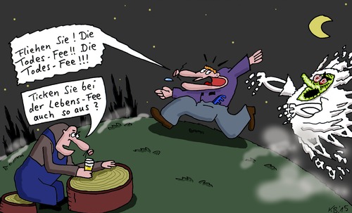 Cartoon: Banshee (medium) by Leichnam tagged banshee,todesfee,fliehen,flucht,angst,panik,schrecken,horror,verfolgung,nacht,und,nebel