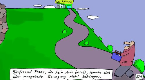 Cartoon: Bierfreund Franz (medium) by Leichnam tagged bier,bierfreund,bierkenner,bierliebhaber,franz,berg,getränke,getränkehandel,leergut
