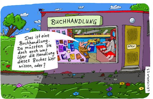 Cartoon: Der Kunde (medium) by Leichnam tagged kunde,bücher,buchhandlung,verkauf,verkäufer,leichnam,leichnamcartoon,handlung,wissen