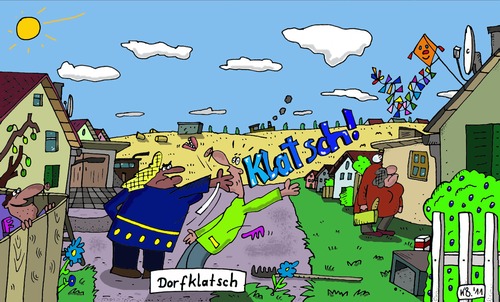 Cartoon: Dorfklatsch (medium) by Leichnam tagged leichnam,trottel,furie,böse,aua,haue,dorfklatsch