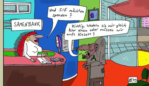 Cartoon: Er möchte (medium) by Leichnam tagged möchte,samenbank,wedeln,spenden,spender,klosett