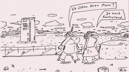 Cartoon: Frauen unter sich (medium) by Leichnam tagged frauen,liebe,leichnam,mann,kontostand,spaziergang,wasserstand